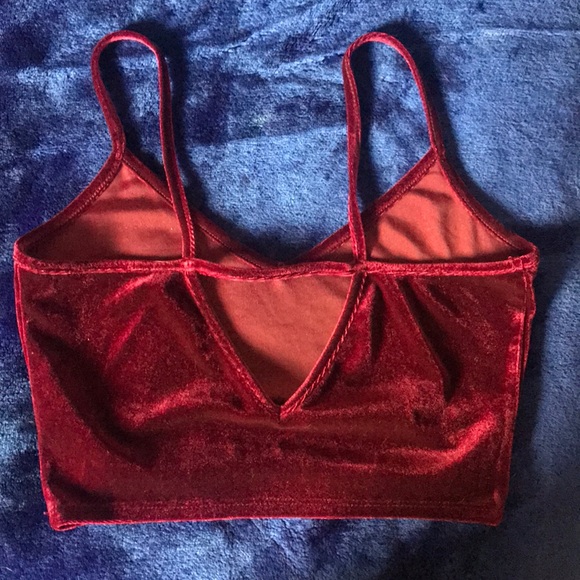 Red Velvet Crop Top - Picture 2 of 3